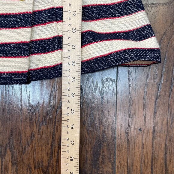 Cabi Cruise Jacket 6 Nautical Stripe Navy Blue Tweed Double Breasted Blazer - Picture 10 of 13